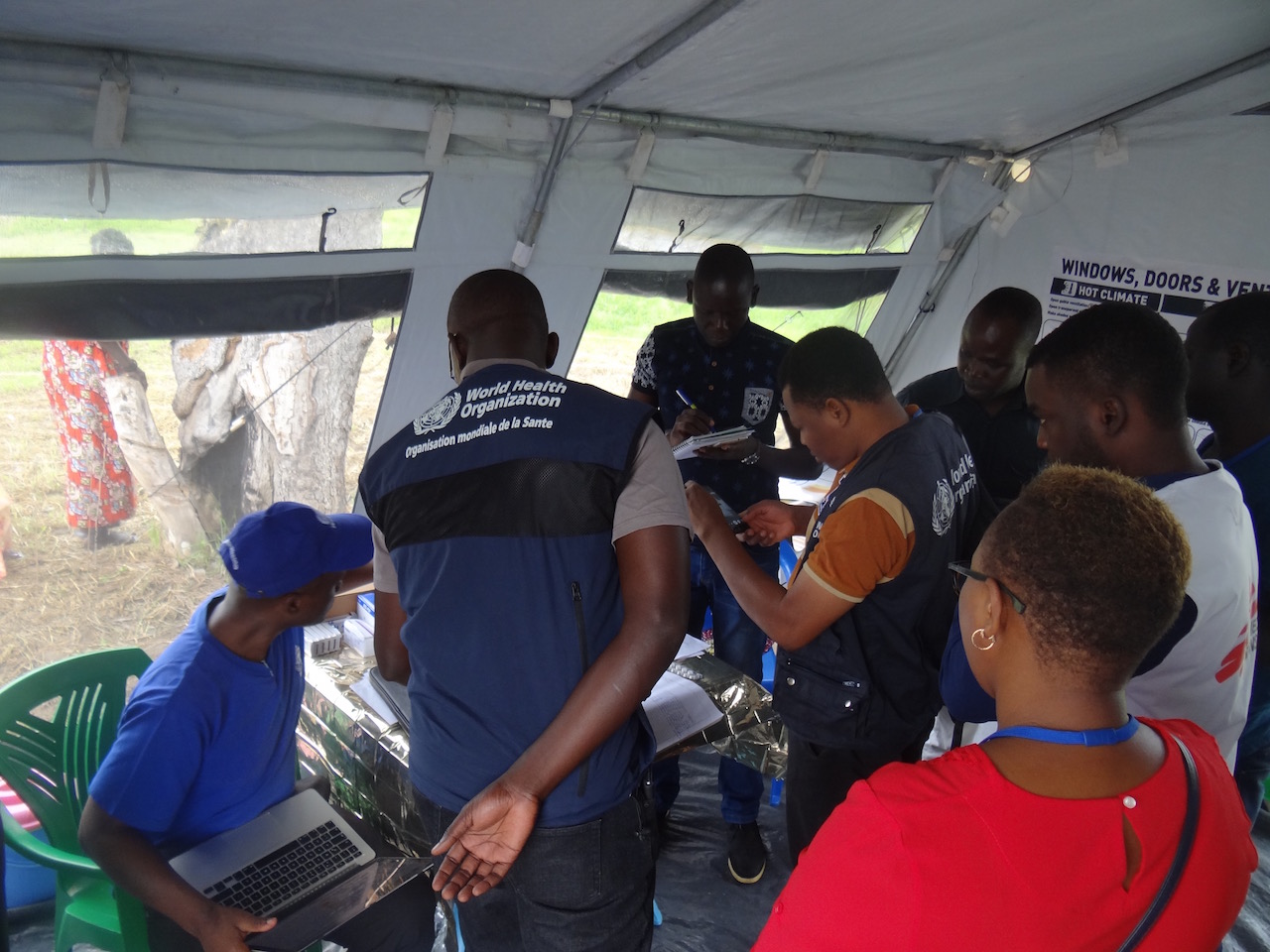 WHO and partners conducting an assessment at Don Bosco Gumbo Oral Rehydration Point