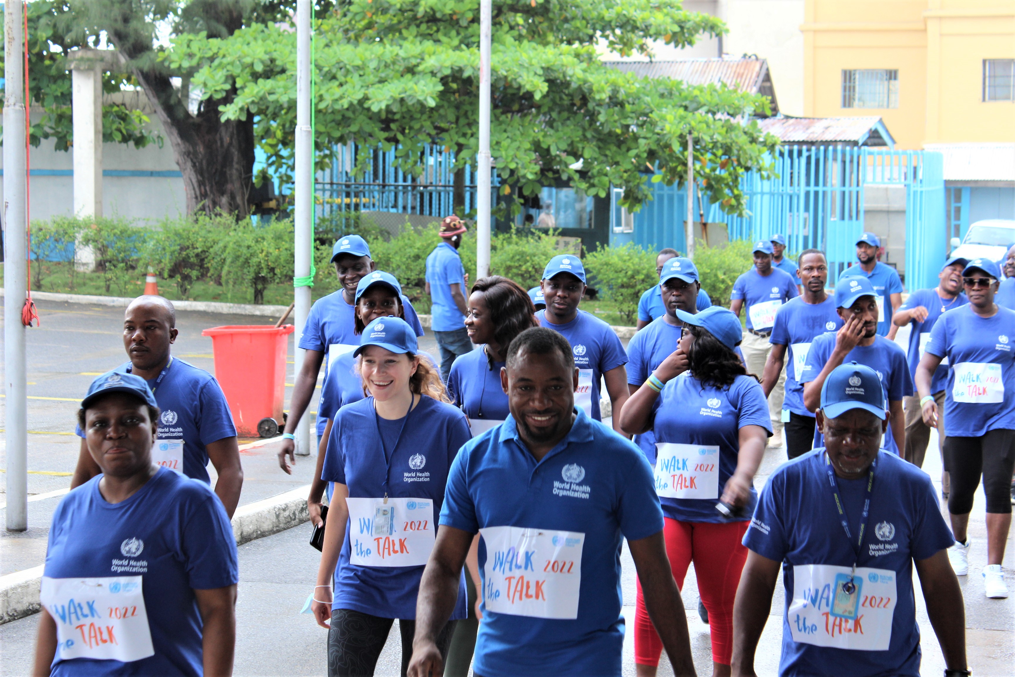 WHO Liberia staff walking the talk through their participation in the 4km walk