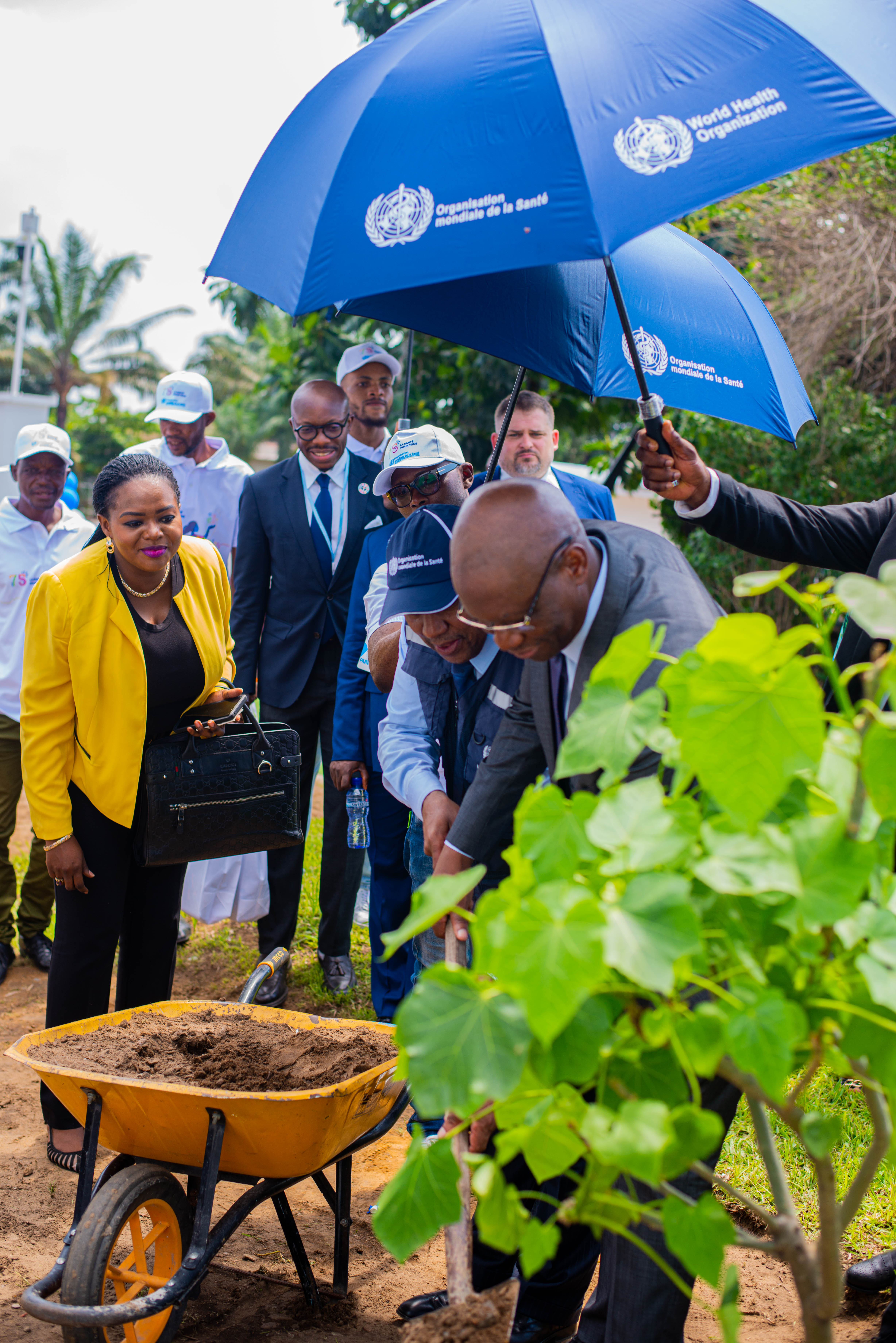 Au cours de cette journée portes ouvertes du 13 novembre, Dr Kamba et Dr Boureima ont planté un dans les jardins de l’OMS en signe de bonne volonté et d'amitié en présence d'un public nombreux. 