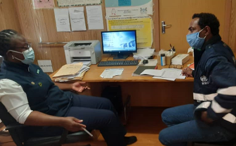 Conducting supportive supervision in Moletemane Clinic 