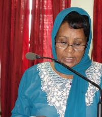 Hon. Minister of Health, Mrs. Amina Nurhussien making remarks