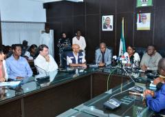 Dr Moeti in a Press Briefing at the Federal Ministry of Health