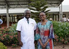 Dr Moeti with medical sup, Dr Brightson