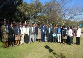 Congenital Rubella Syndrome (CRS) surveillance training and experience sharing workshop participants in Harare, Zimbabwe.