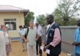 The WHO team and CIDA inspect the newly constructed maternity wing at Bor state hospital