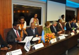 FMoH and development partners signing the Joint Financial Arrangement