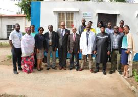 Group photograph WHO WR, Dr. Chikwe Ihekweazu, Dr Sule Ahmed Medical Director of the Maitama General Hospital