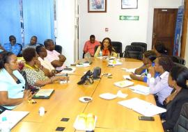 WHO COuntry Office staff receiving a briefing on the VfM concepts