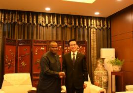 Dr Martins Ovberedjo, WHO Representative to Eritrea and Chinese Ambassador to the State of Eritrea, Mr Yang Zigang 