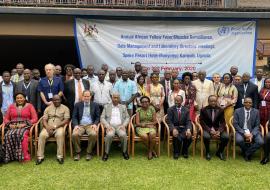 Participants in the Annual African Yellow Fever/ Measles Surveillance Dara management and Laboratory directors' meeting in Kampala 