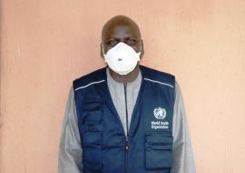 Dr Haruna Ismaila Adamu a WHO staff after exiting isolation following recovery from COVID-19.jpg (