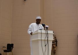 Dr Abdoulaye Sabre Fadoul, Ministre de la santé Publique et à la Solidarité nationale lors de son intervention