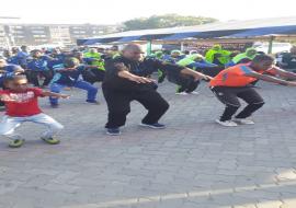 Aerobics session during the launch event