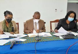 WHO Country Representative and the Permanent Secretary for Health following the meeting