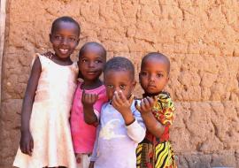 Children posing after receiving polio drops