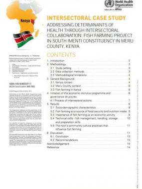 Addressing determinants of health through intersectoral collaboration: fish farming project in South Imenti constituency in Meru County, Kenya