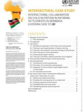 Intersectoral collaboration on child nutrition in informal settlements in Mombasa: a Kenyan case study