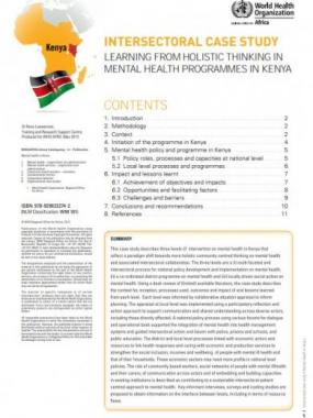 Learning from Holistic thinking in Mental Health Programmes in Kenya