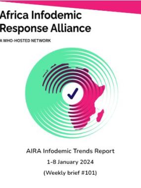 AIRA Infodemic Trends Report 1-8 January (Weekly Brief #101 of 2024)