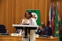 Dr Matshidiso Moeti, WHO Regional Director for Africa delivering her statement at the 18th General Assembly of OAFLA