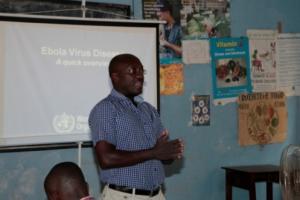 Mr. Benjamin Sensasi of WHO giving on overview of Ebola Virus Disease