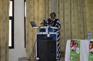Dr Afisa Zackaria delivering the Keynote Address on behalf of the First Lady of Ghana