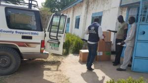 WHO delivering cholera kits to Agorbar PHCC run by Sudan Medical Care, Bor.