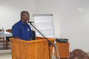 Principal Secretary for Health, Dr Bernard Valentin officially launching the one week workshop
