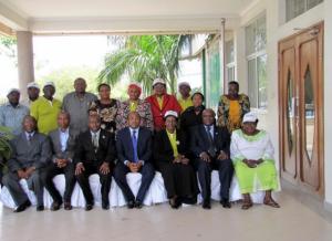 The Guest of Honour, the Minister for Health and Social Welfare, Hon. Dr. Hussein Mwinyi, in a group photo with members from the high table and members of the Parliamentary Social Services Committee