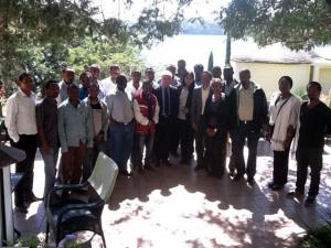 Researcher participants with Dr Khaled Bessaoud (Center), staff from WHO CO, HQ , FMOH/EHNRI