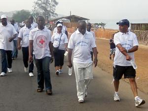 01 The CMO and the WHO Rep leading the walk