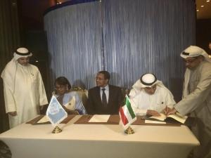 WHO Regional Director for Africa, Dr Matshidiso Moeti and The Director-General of the Kuwait Fund, H.E. Abdulwahab Al-Bader at the signing of the agreement - Photo: Kuwait Fund