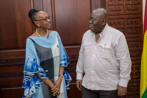 Dr Moeti with President Akufo-Addo
