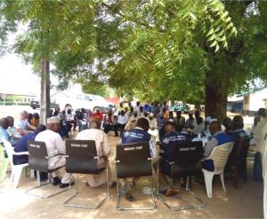 WHO and partners in a review meeting on the cholera response activities in Mubi North and Mubi South, Adamawa state. Photo: WHO/A.Apagu