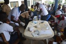 HIV testing as part of the World AIDs Day commemoration events in Ganta 