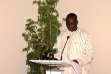 Hon. Minister Omar Sey making a statement