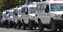 Some of the 15 ambulances donated by WHO to six counties to  support reproductive, maternal, newborn, child and adolescent health (RMNCAH) in Migori, Wajir, Mandera, Marsabit, Isiolo and Lamu.