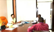 Dr. Jane Ruth Aceng left is informed of a possible polio outbreak by taskforce members during the simulation exercise
