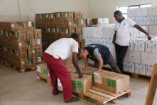 The logistics team working with the Regional Health Bureau ensures prompt dispatch of medicines and supplies to all locations where they are needed.