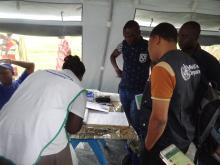 The WHO rapid response team investigating cholera cases in Kapoita. Photo WHO.