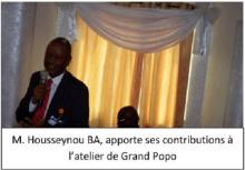M. Housseynou BA, apporte ses contributions à l’atelier de Grand Popo
