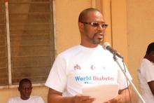 PS Dr. Cherno Barry deputizing for the Hon. Minister, sending key messages to the public on World Diabetese Day