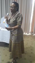 OIC Botswana, Ms K Moakofhi, giving closing remarks