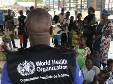 WHO'S Innocent Komaketch sensitizes new arrival refugees on Cholera prevention at Sebagoro Landing site 
