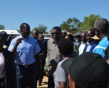 The Minister of Health and Social Services Dr Benhard Haufiku with the Head of State, His Excellency Dr Hage Geingob during his familiarization visit to Havana Informal Settlement