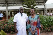 Dr Brightson, medical superitendent  of the Hospital with Dr Moeti