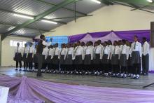 Mlumati High School choir singing a song on deworming