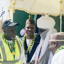 L-R Deputy governor of Kano State, Dr Jalal WHO, Emir of Kano during flag-off ceremony at the Emir’s Palace