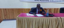 Dr Dismas BAZA prononçant son allocution d'ouverture au nom du Représentant OMS BI