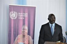  H.E. George M Weah , President of Liberia making special remarks during the commissioning of the Star Base Oxygen Plant 